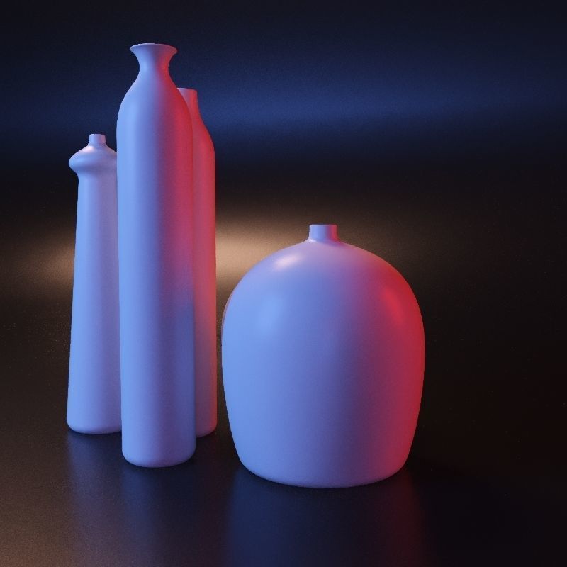 Modern geometric vase set 3D print model_11