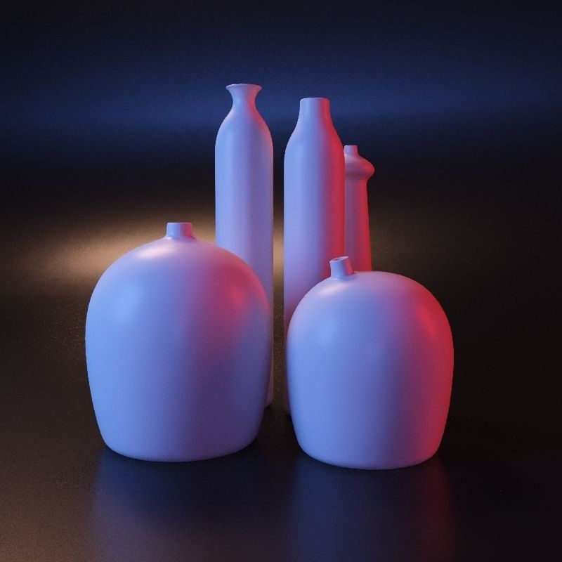 Modern geometric vase set 3D print model_7