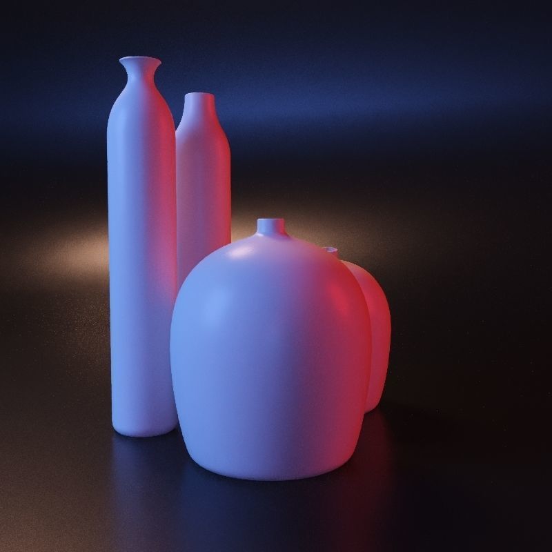 Modern geometric vase set 3D print model_10