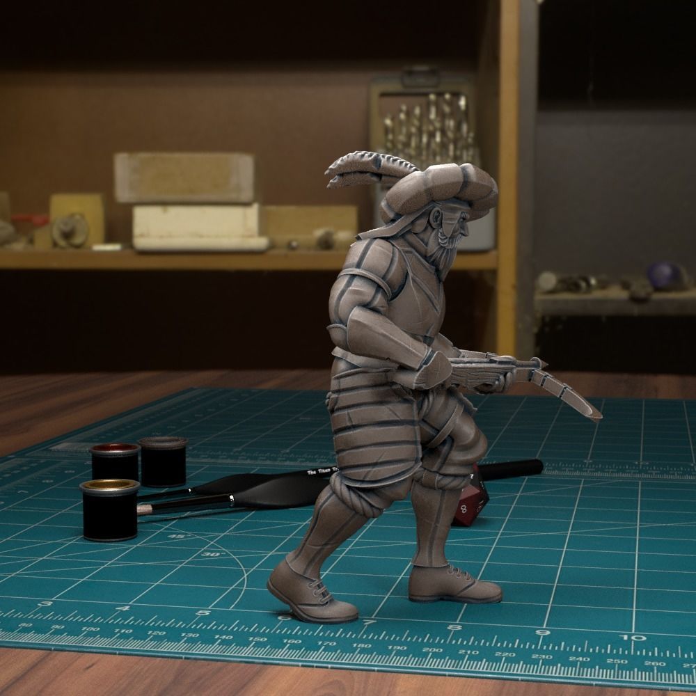 Mercenary Landsknecht Soldier 10 - Pre-Supported 3D print model_3