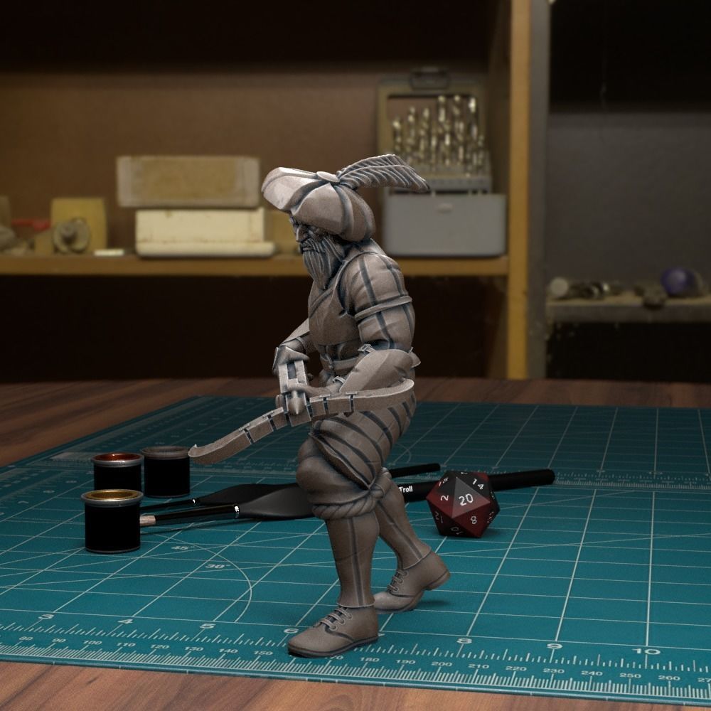 Mercenary Landsknecht Soldier 10 - Pre-Supported 3D print model_1