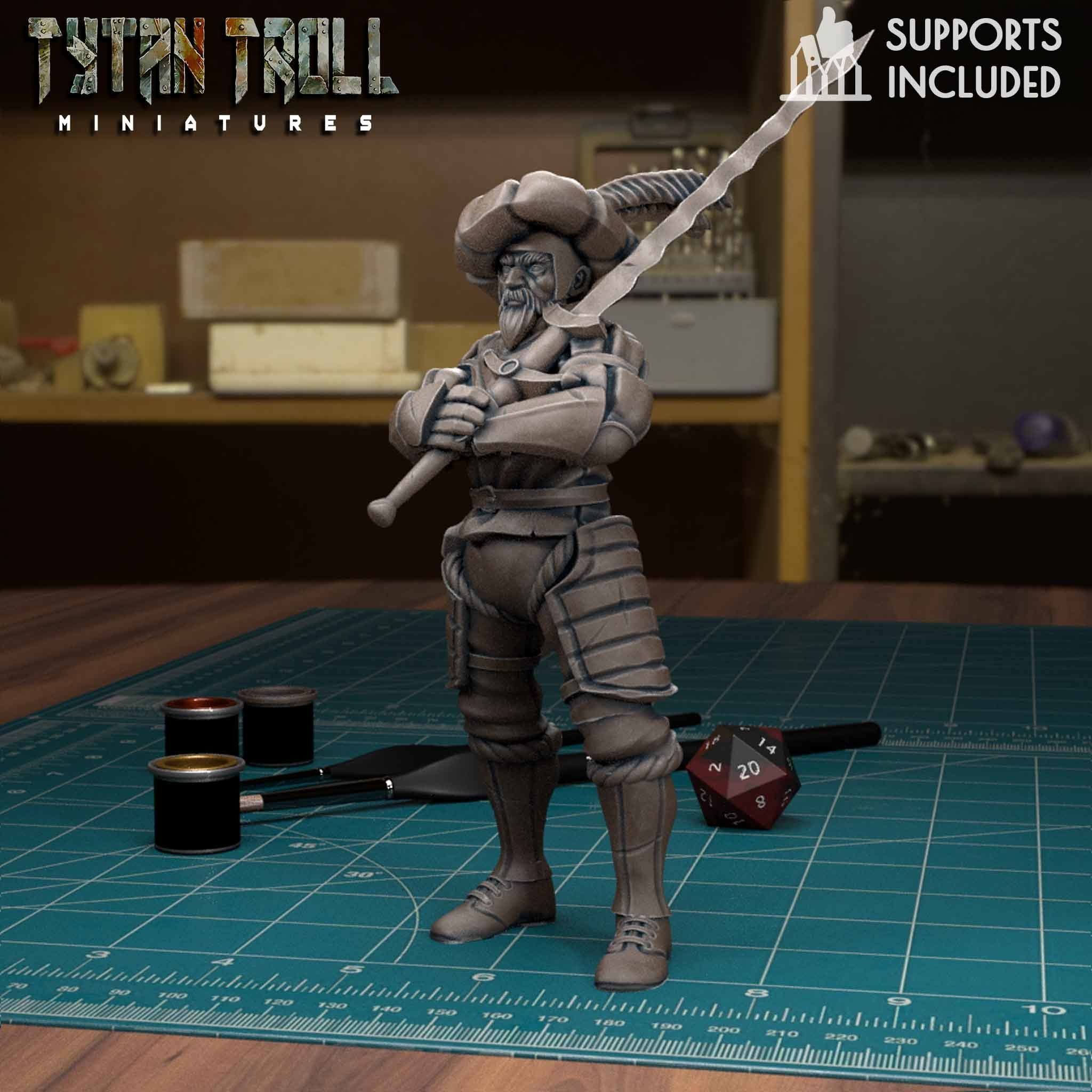 Mercenary Landsknecht Soldier Bundle - Pre-Supported 3D print model_6