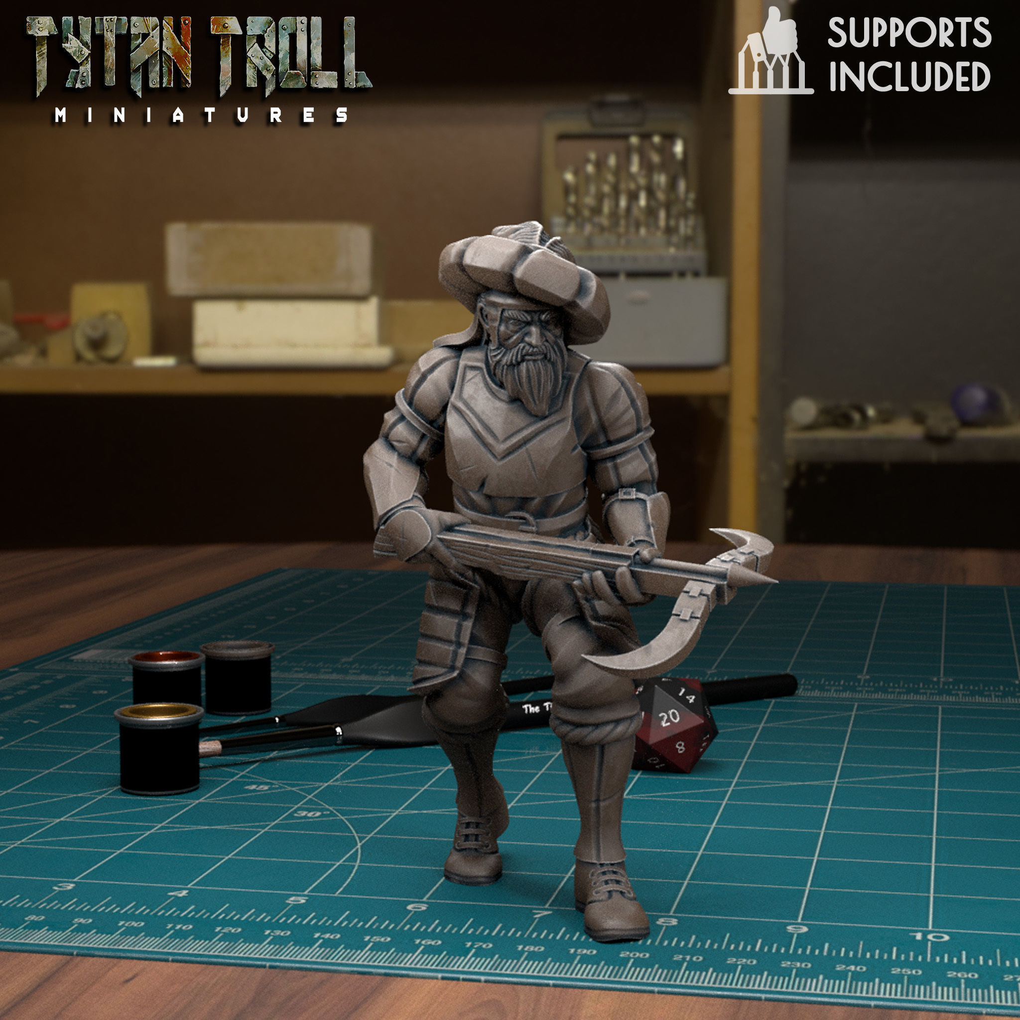Mercenary Landsknecht Soldier Bundle - Pre-Supported 3D print model_10