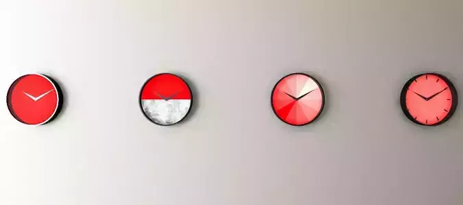 Realistic wall clocks 13-16
