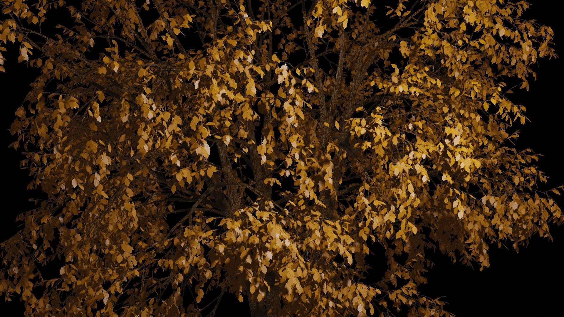 Autumn Tree PBR low-poly game ready tree Low-poly 3D model_1