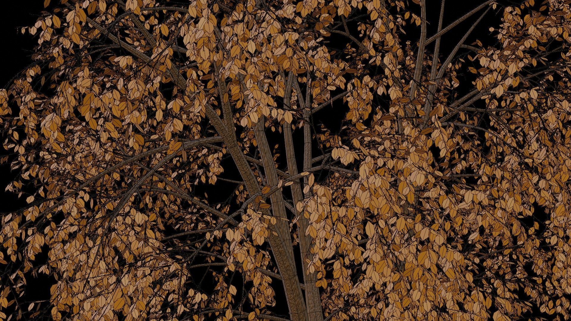 Autumn Tree PBR low-poly game ready tree Low-poly 3D model_8
