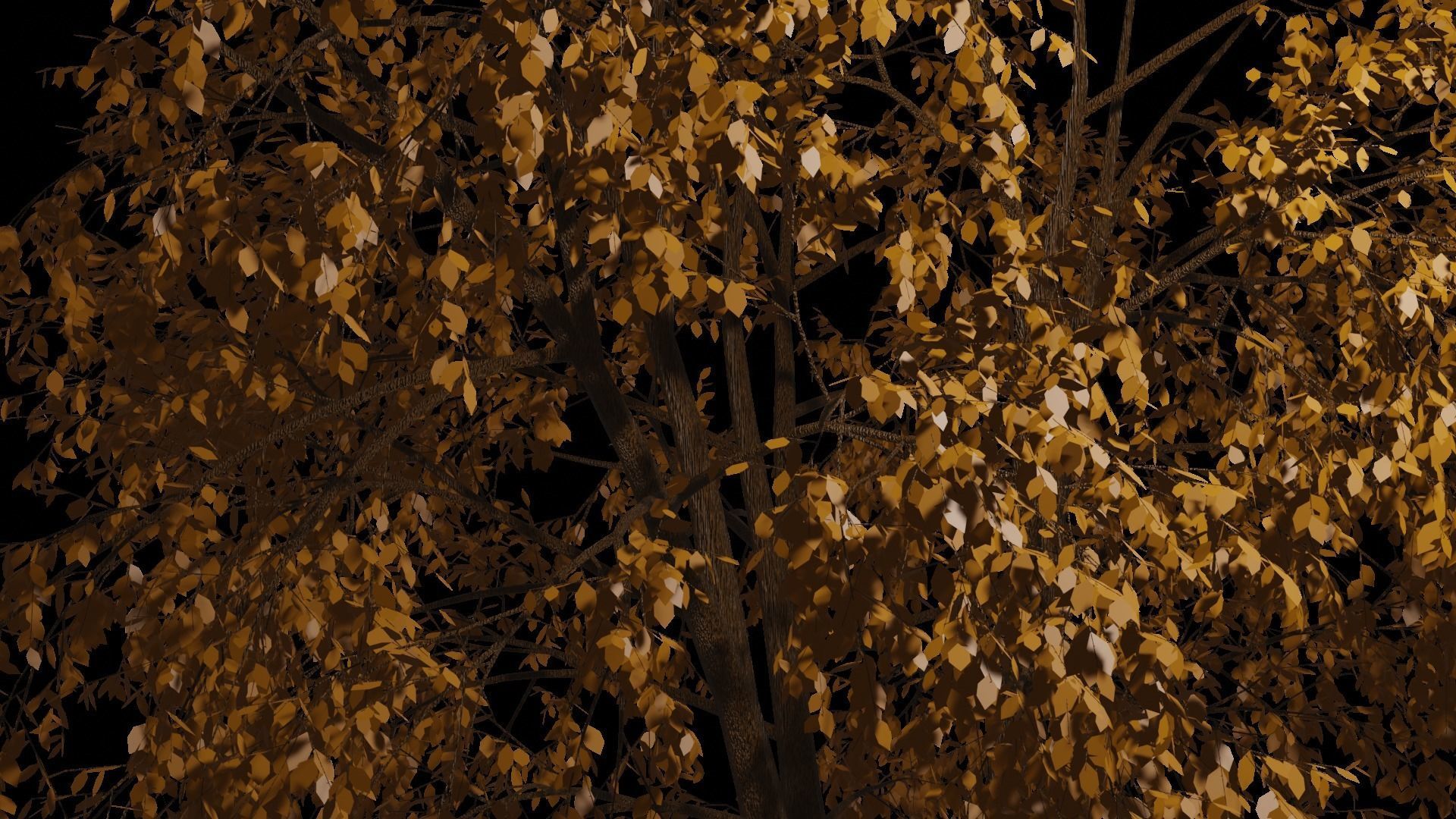 Autumn Tree PBR low-poly game ready tree Low-poly 3D model_9