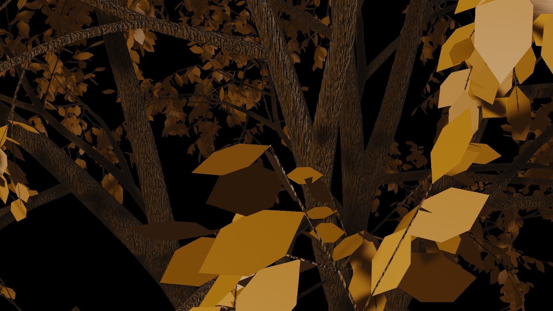 Autumn Tree PBR low-poly game ready tree Low-poly 3D model_7