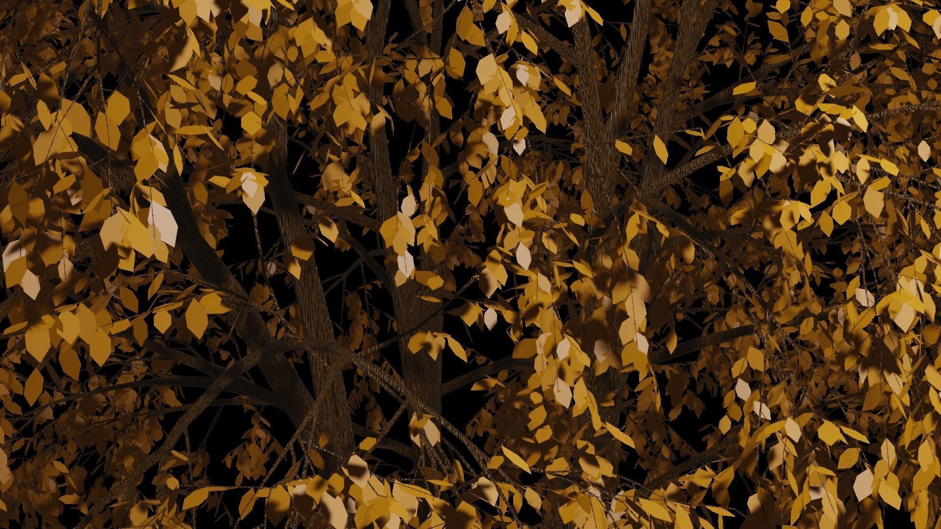 Autumn Tree PBR low-poly game ready tree Low-poly 3D model_5