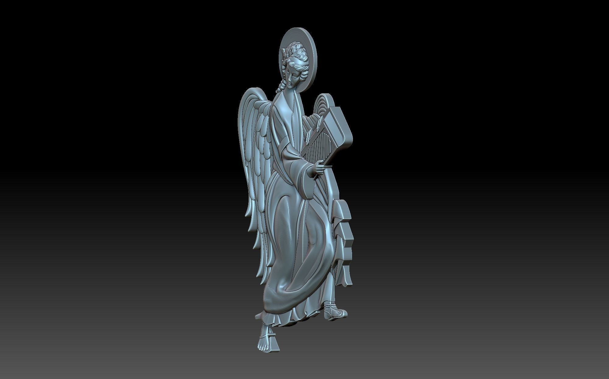 Angel tall tower with light shining 3D print model_2