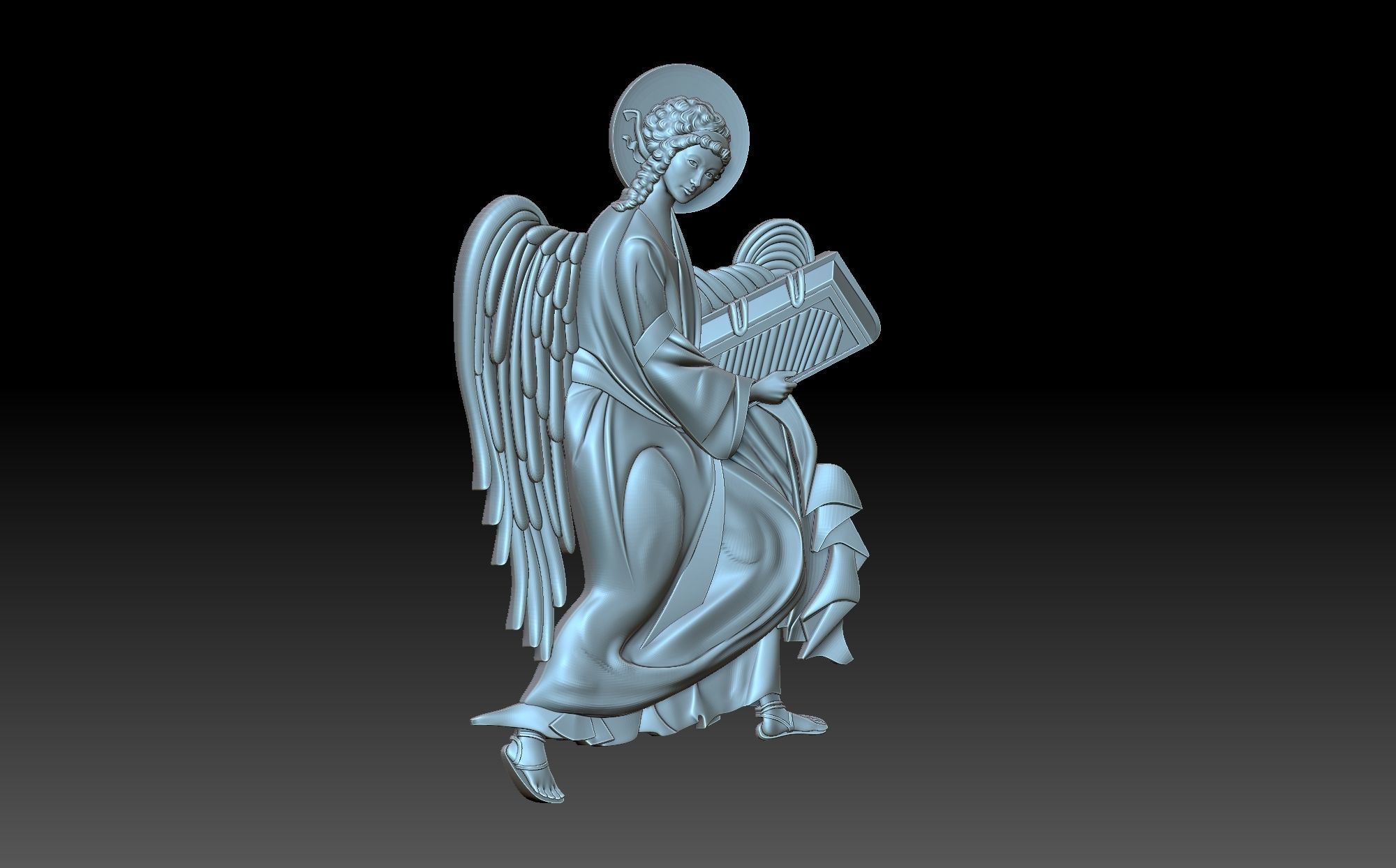 Angel tall tower with light shining 3D print model_5