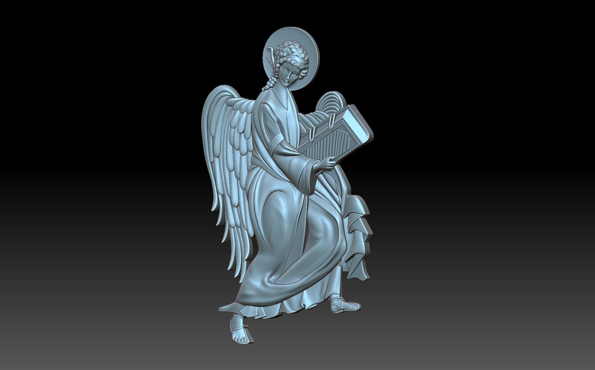 Angel tall tower with light shining 3D print model_1