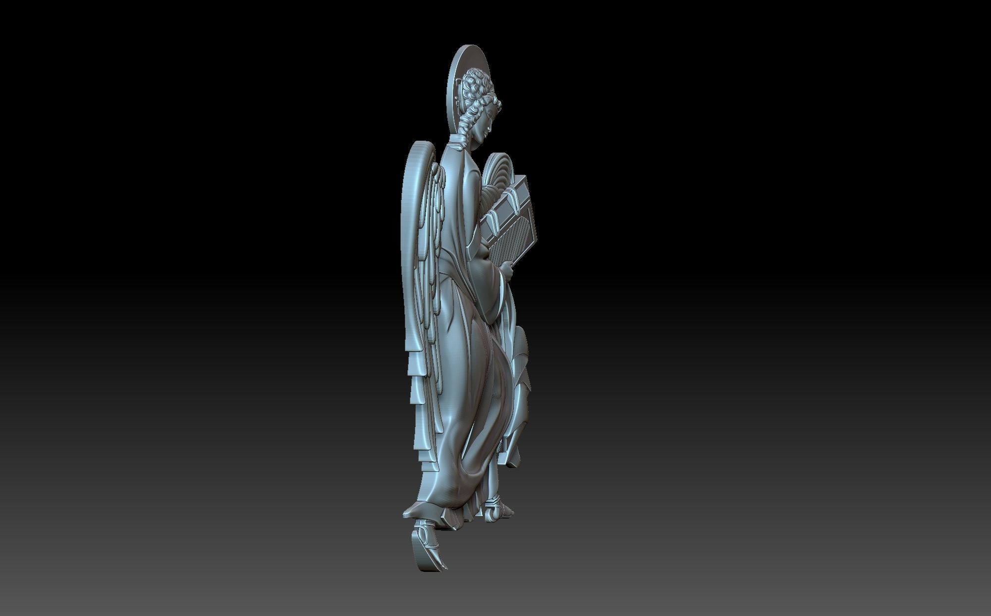 Angel tall tower with light shining 3D print model_7