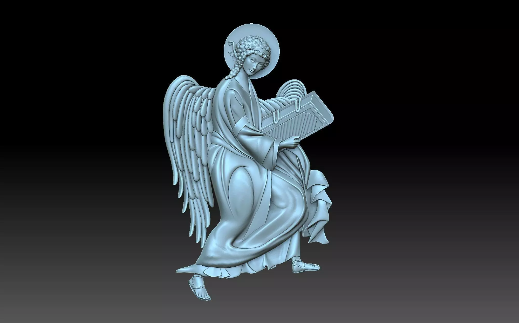 Angel tall tower with light shining 3D print model_0