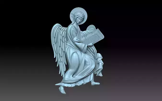 Angel tall tower with light shining