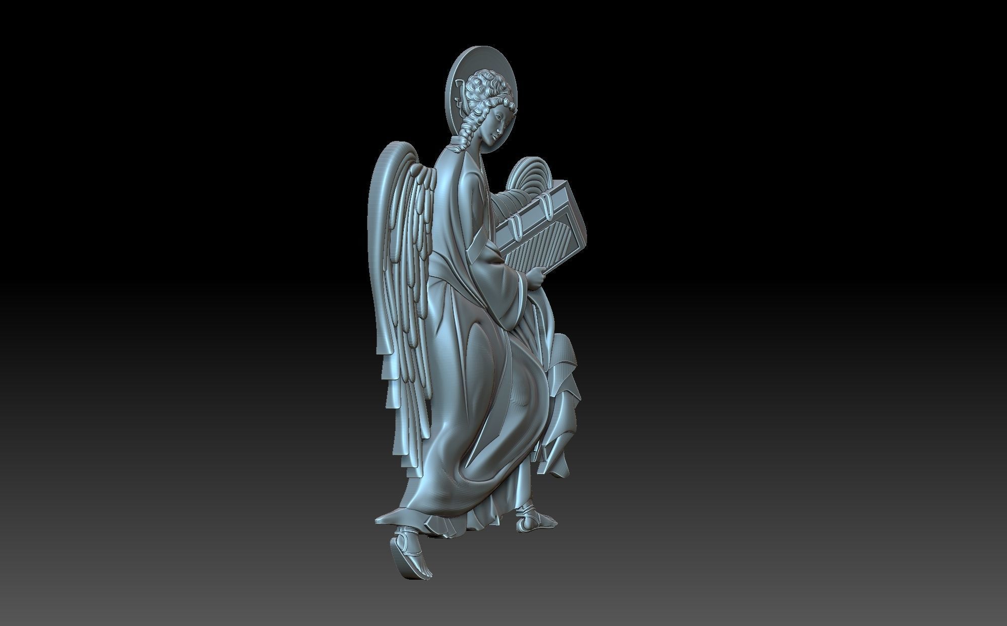 Angel tall tower with light shining 3D print model_6
