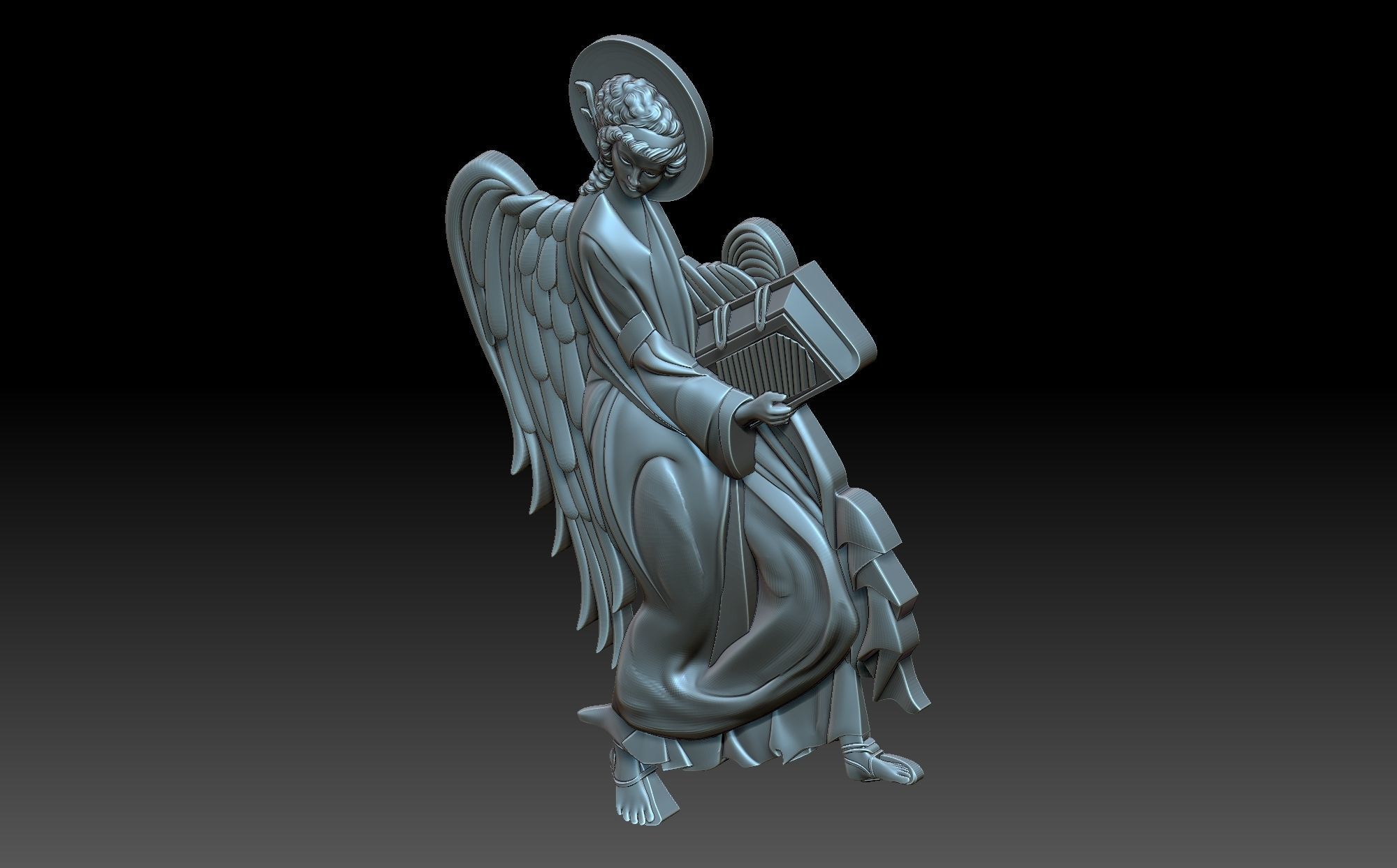 Angel tall tower with light shining 3D print model_12