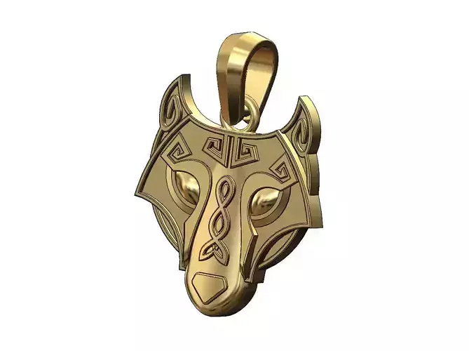 Fenrir wolf pendant with bail 3D print model