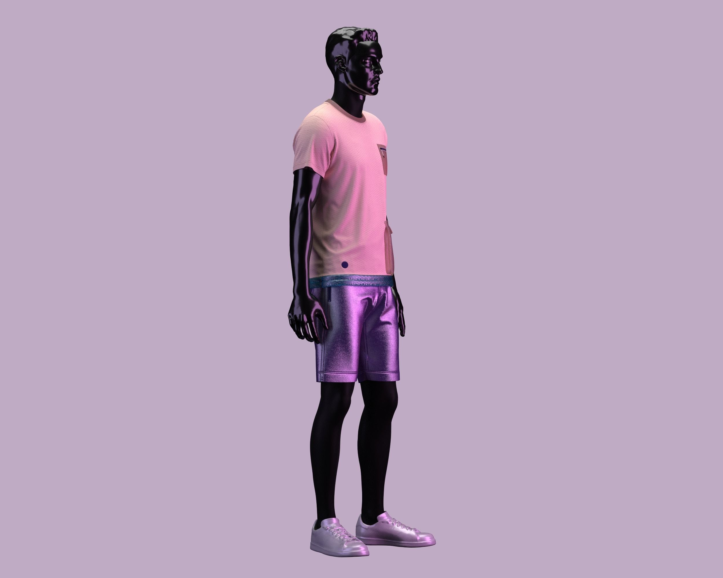 Metaverse-T-Shirt with Short pant 3D model_6