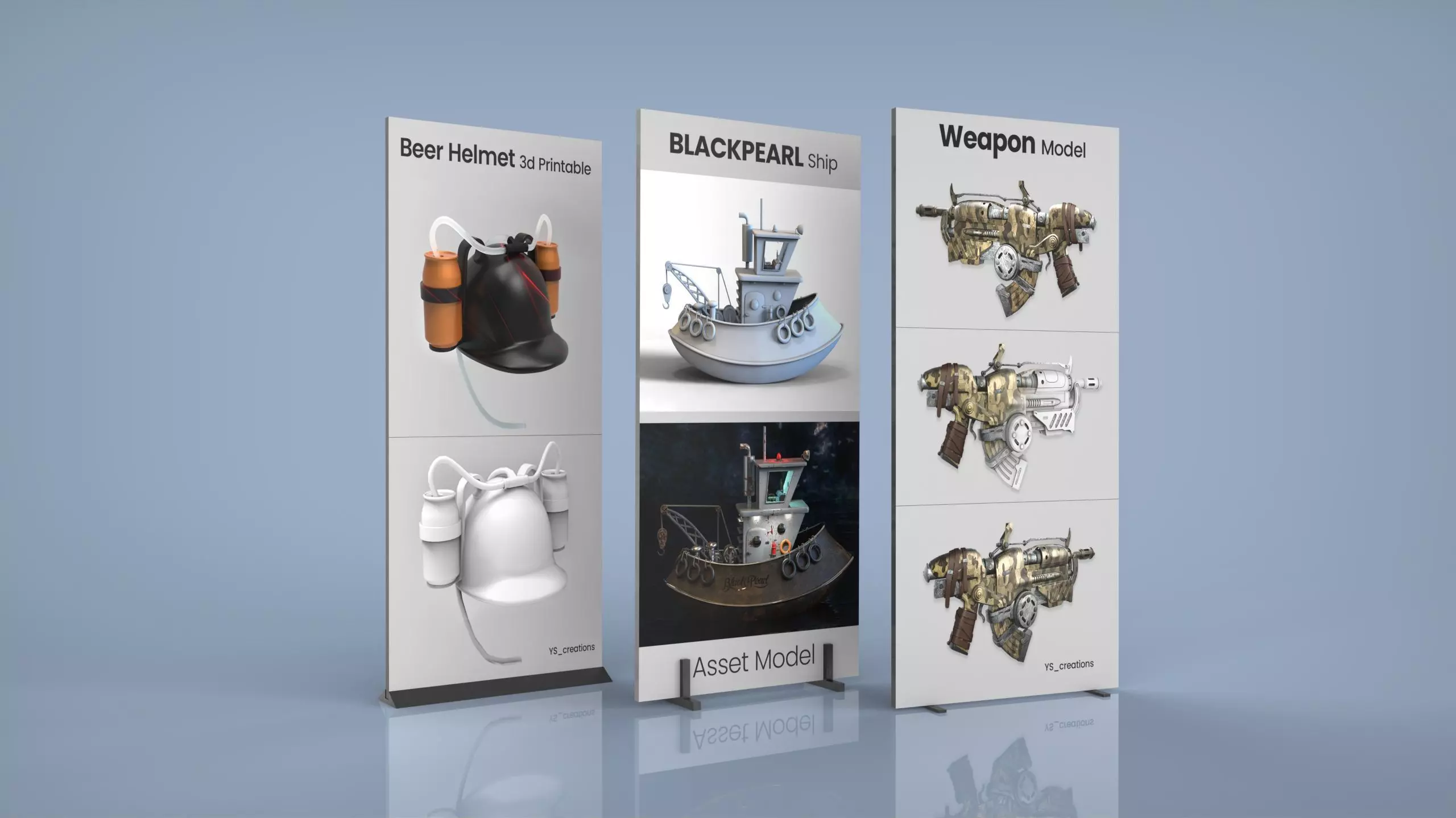 STANDY LOWPOLY PRINTABLE 3D MODELS SET Low-poly 3D model_0