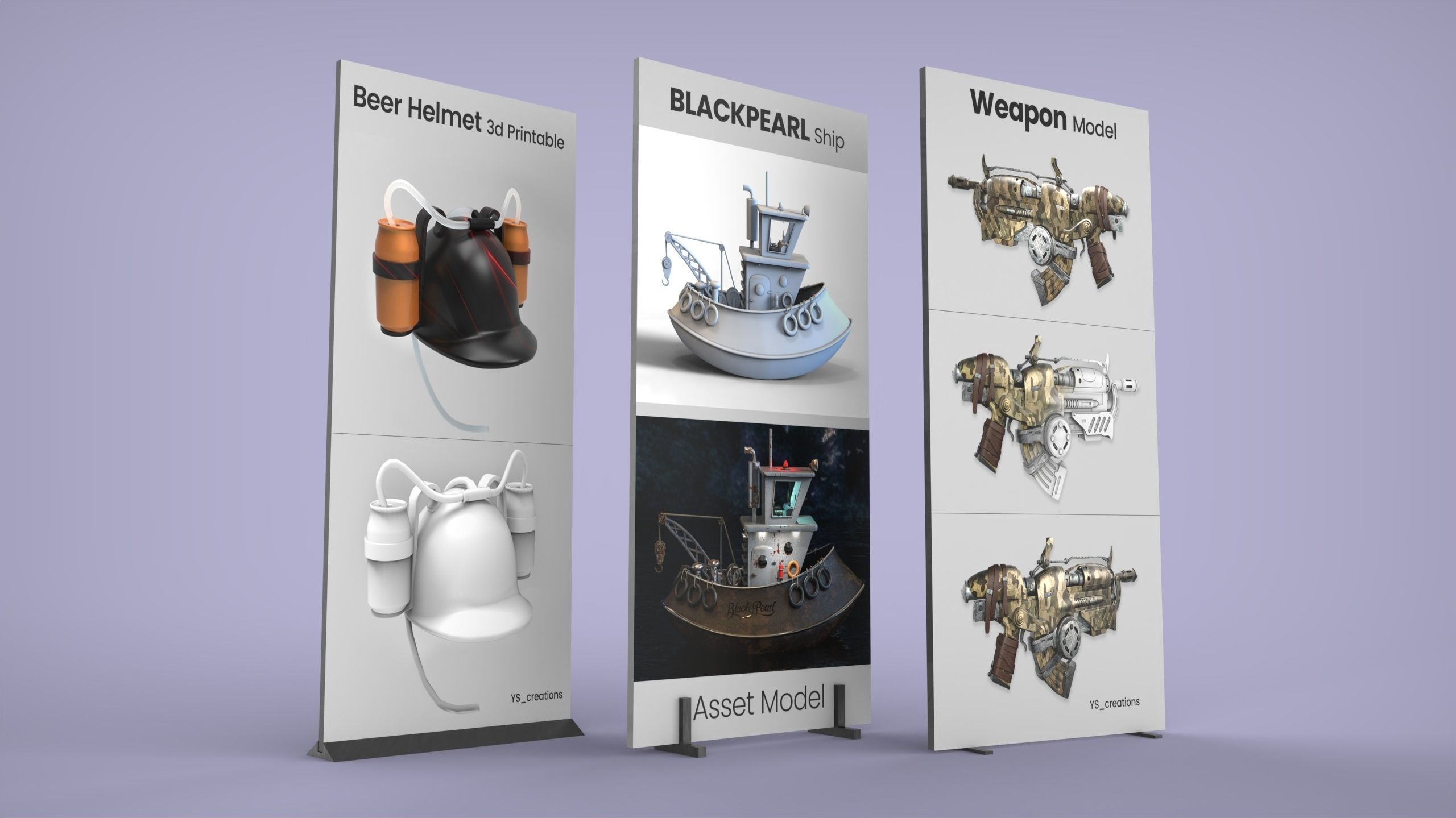 STANDY LOWPOLY PRINTABLE 3D MODELS SET Low-poly 3D model_3