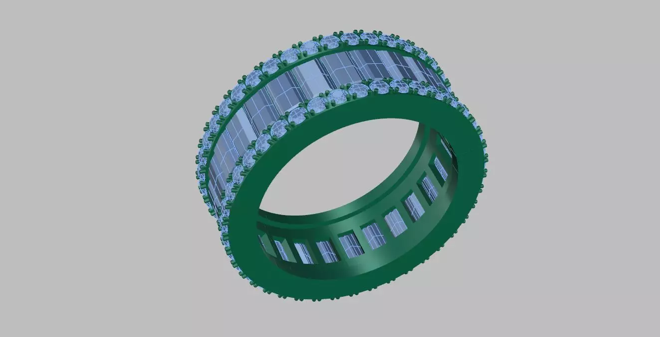  ring  diamond 3D print model_0