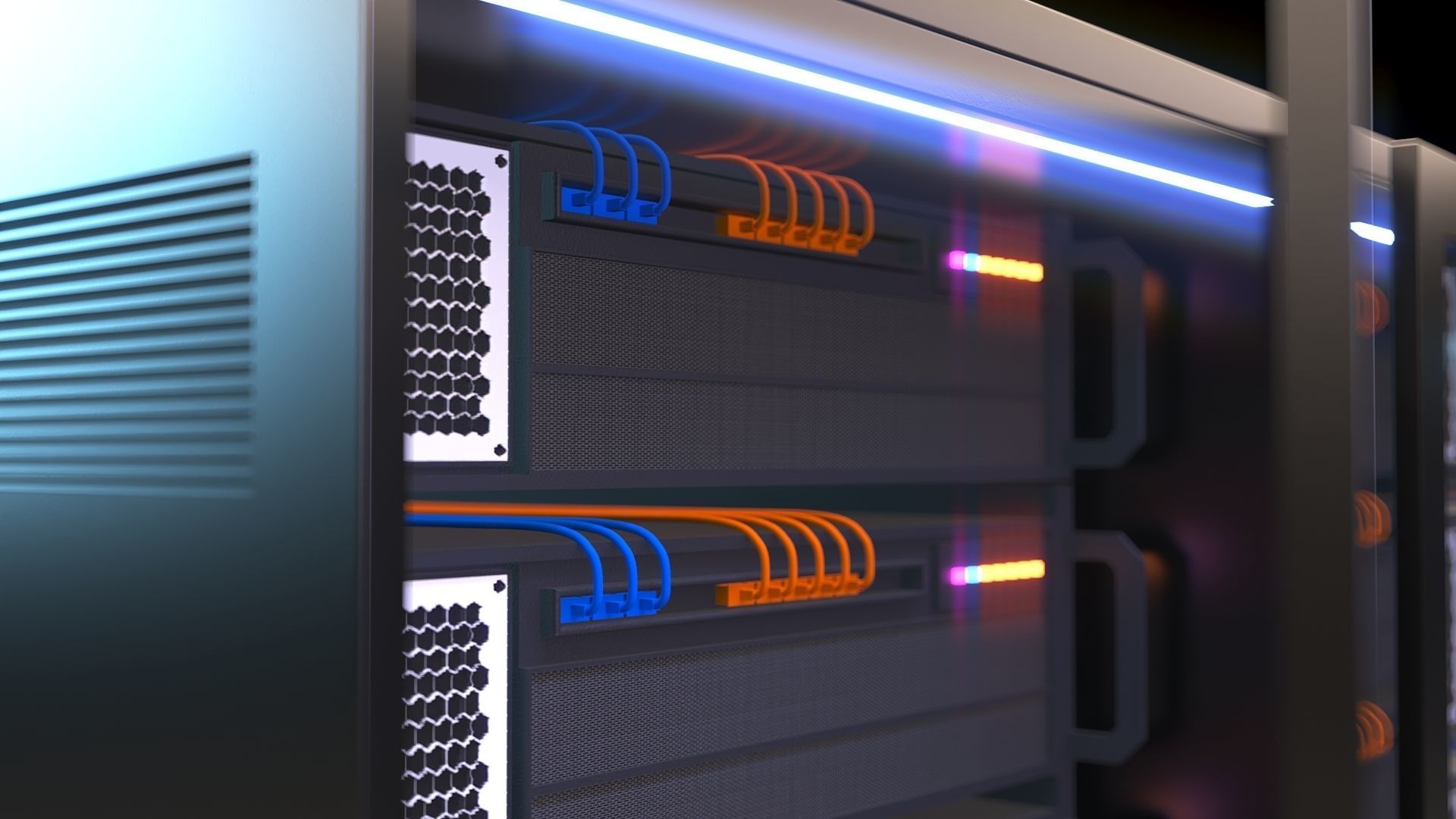 Server Room Racks 3D model_5