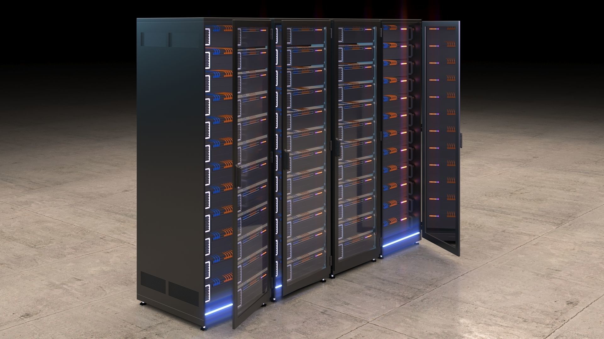 Server Room Racks 3D model_14
