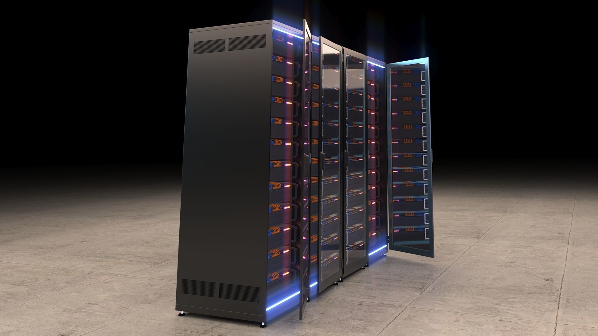 Server Room Racks 3D model_15