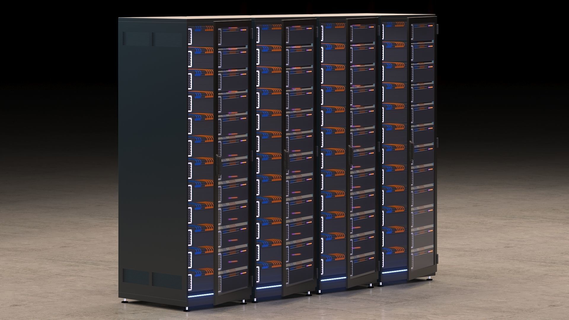 Server Room Racks 3D model_10