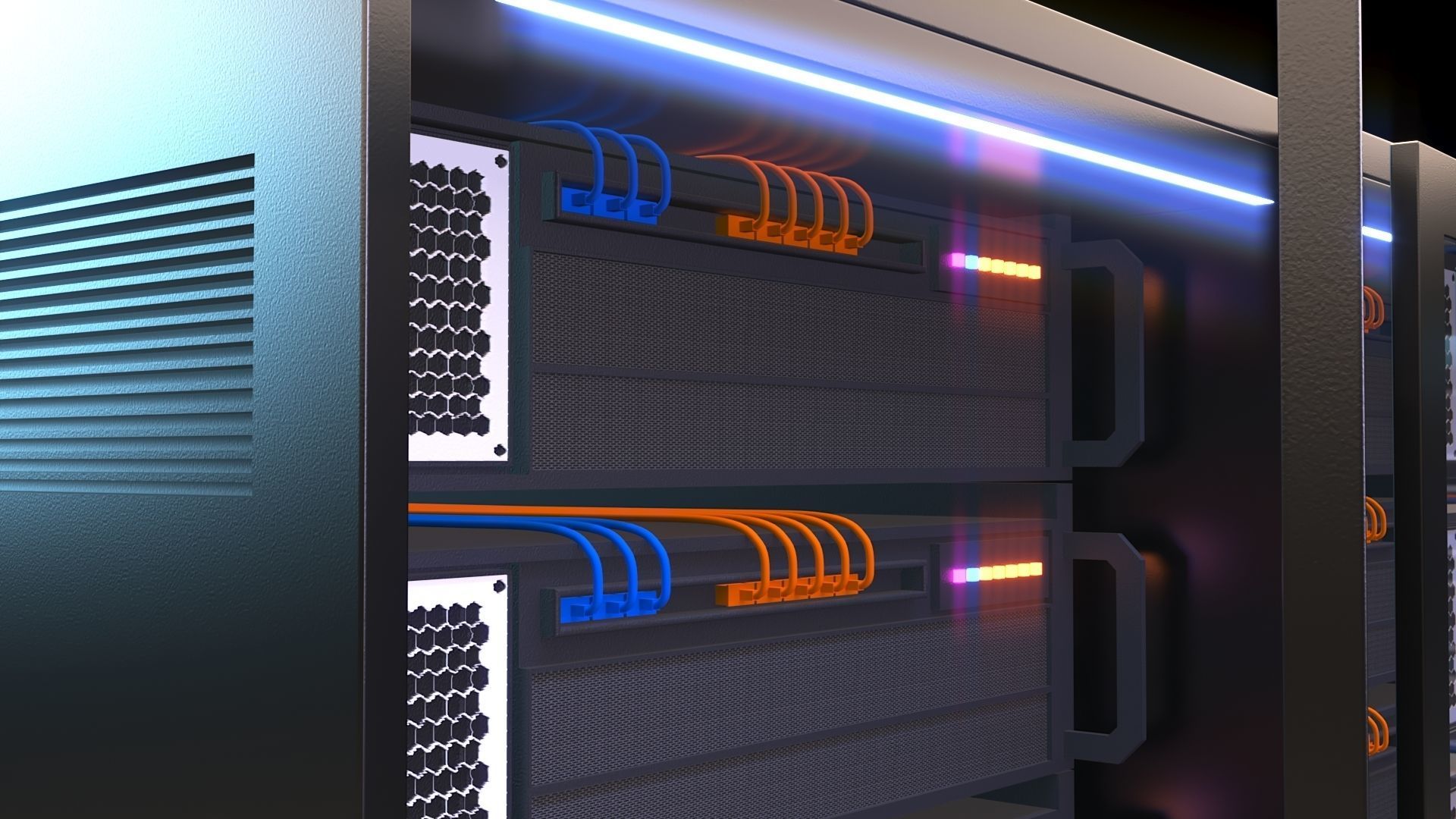 Server Room Racks 3D model_13