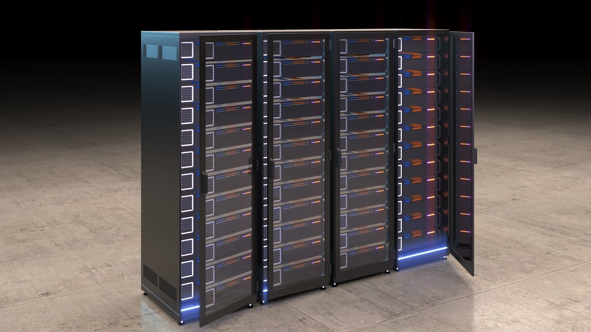 Server Room Racks 3D model_11