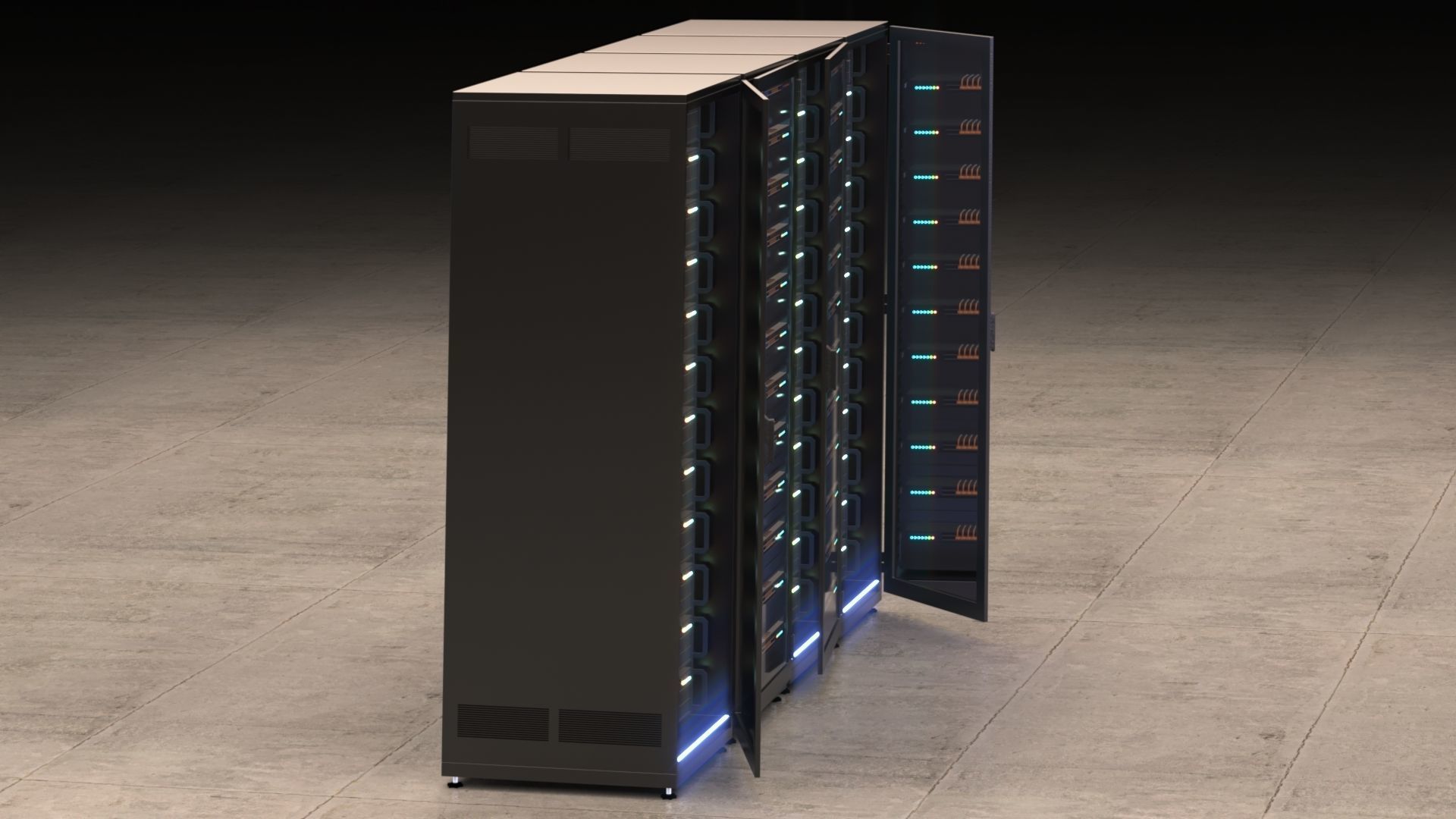 Server Room Racks 3D model_3