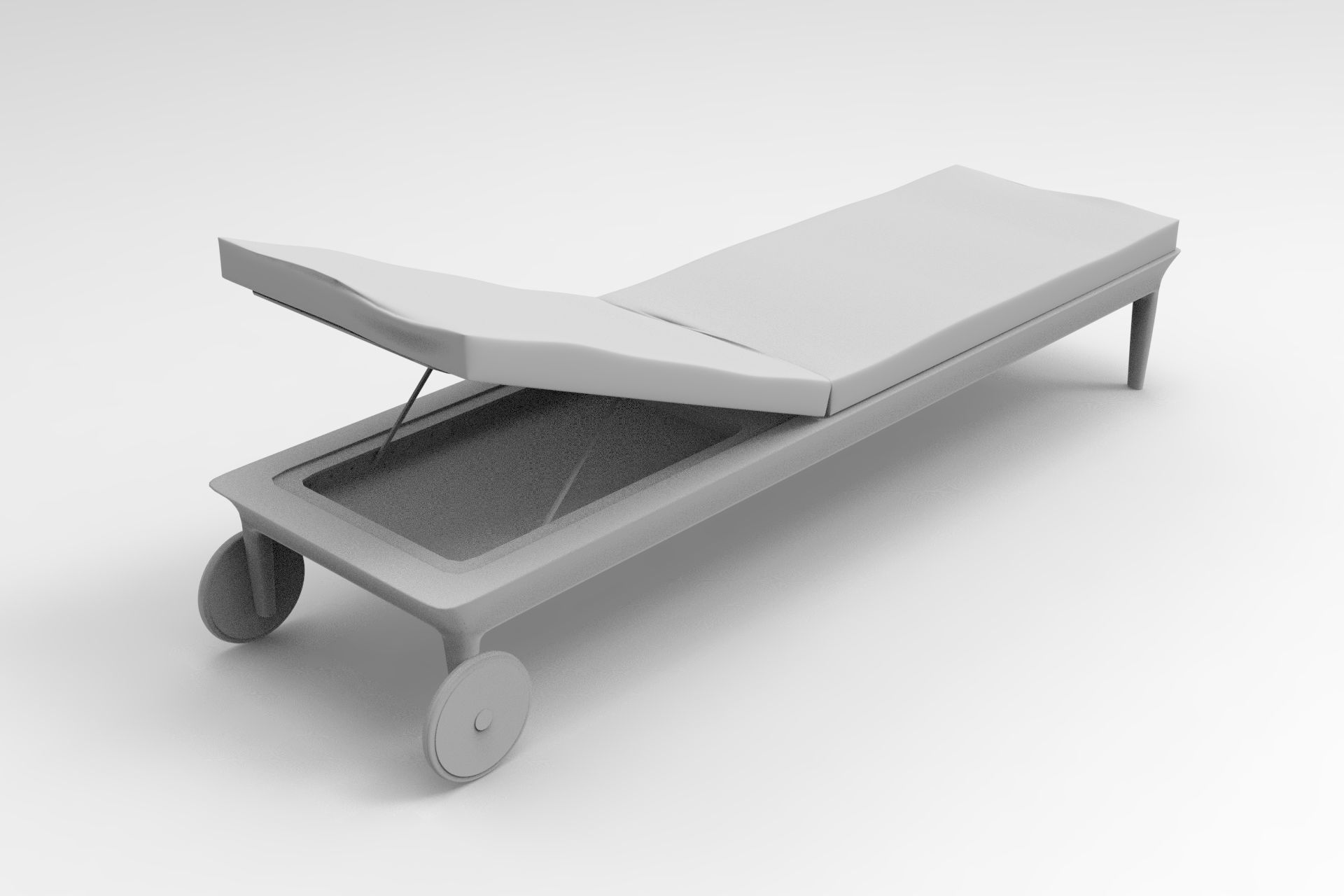 Sun Lounger Low-poly 3D model_7