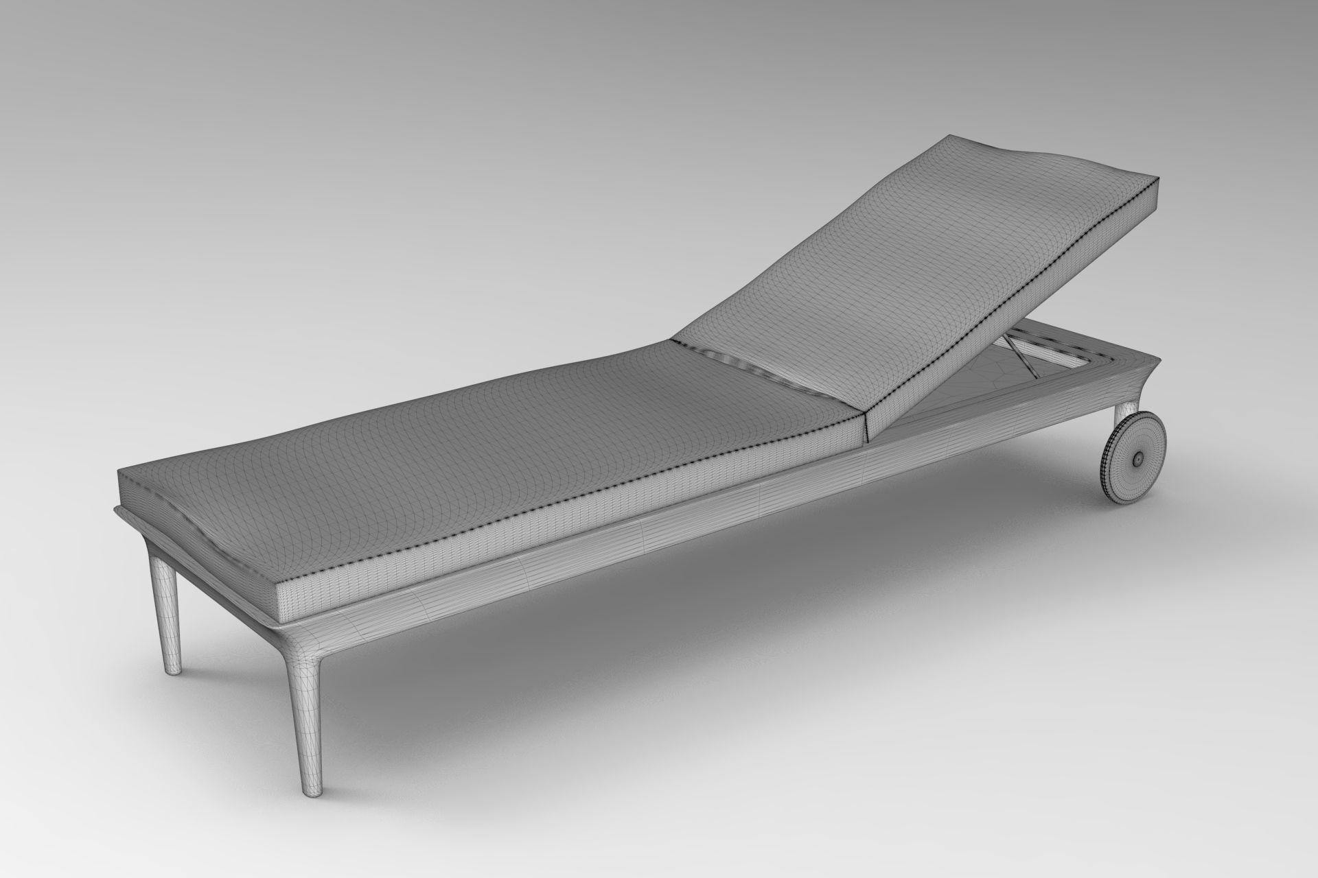 Sun Lounger Low-poly 3D model_5