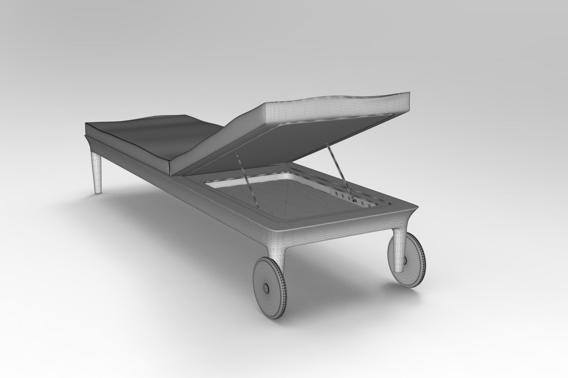 Sun Lounger Low-poly 3D model_6
