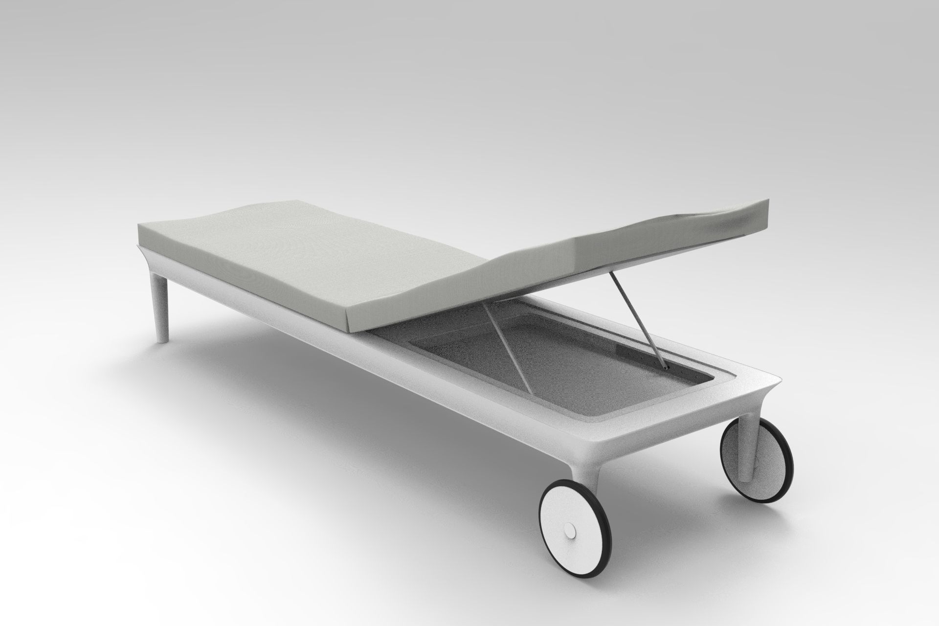 Sun Lounger Low-poly 3D model_1