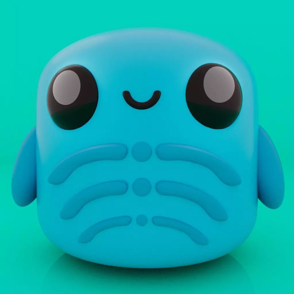 Cute Little Blob Monster 04 3D print model