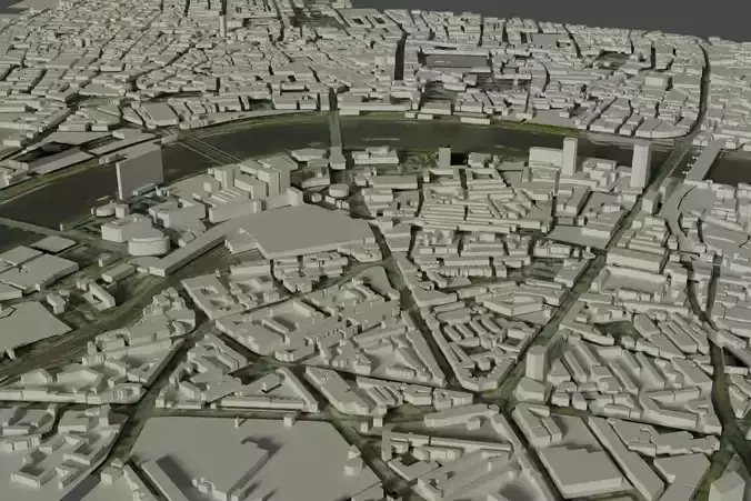 Mass buildings - London map 3D model