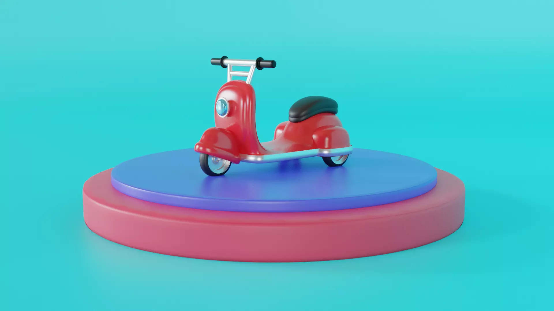 3d low poly motorcycle toy scooter Low-poly 3D model_0