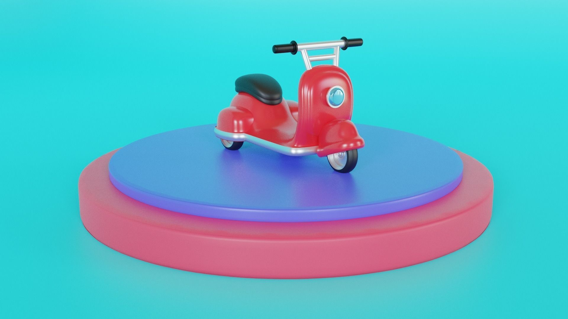 3d low poly motorcycle toy scooter Low-poly 3D model_1