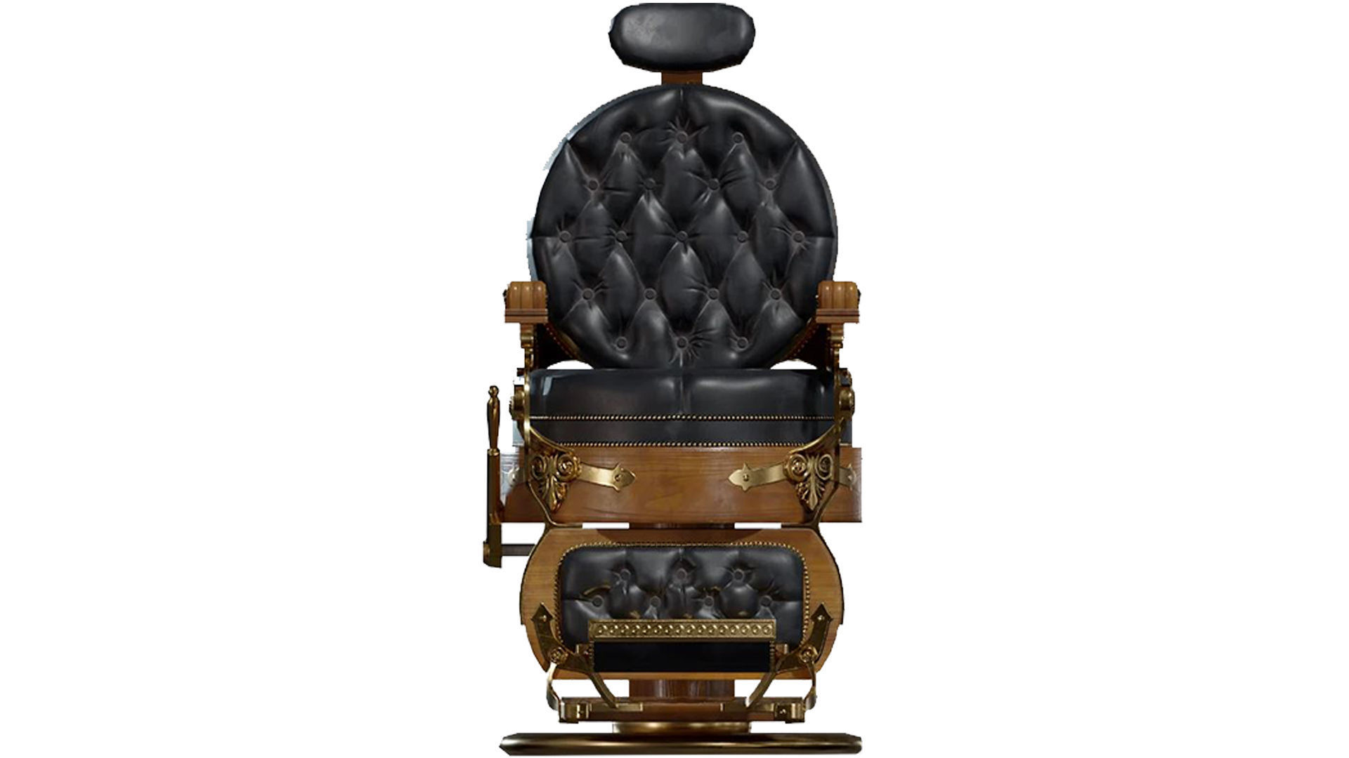 Barber Chair Low-poly 3D model_2