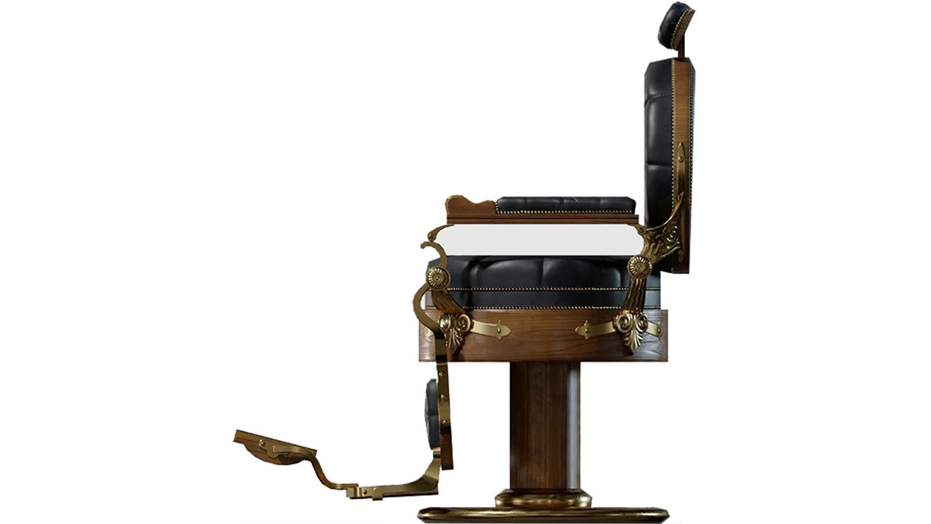 Barber Chair Low-poly 3D model_1