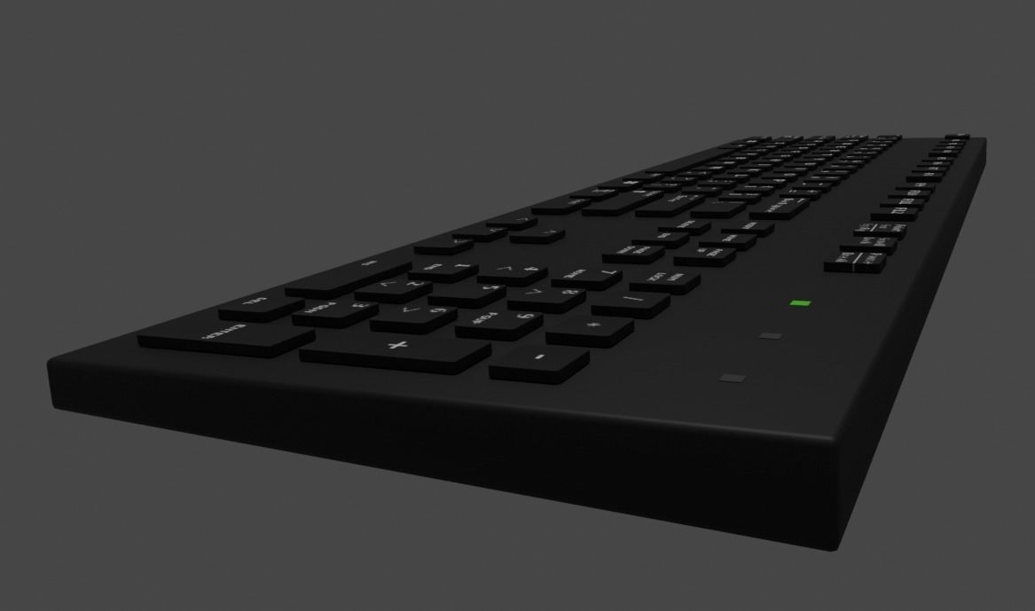 Simple Slim Desktop Keyboard Low-poly 3D model_2