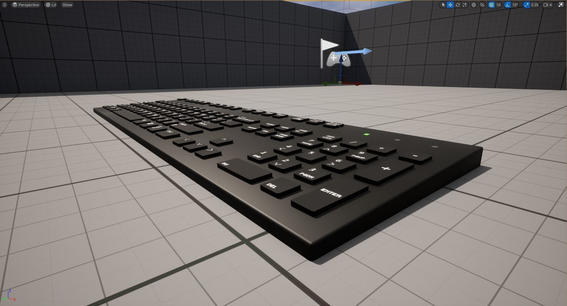 Simple Slim Desktop Keyboard Low-poly 3D model_3