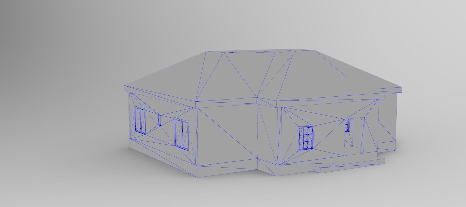 House Design - Single Story - Inclinde Roof 3D model_7