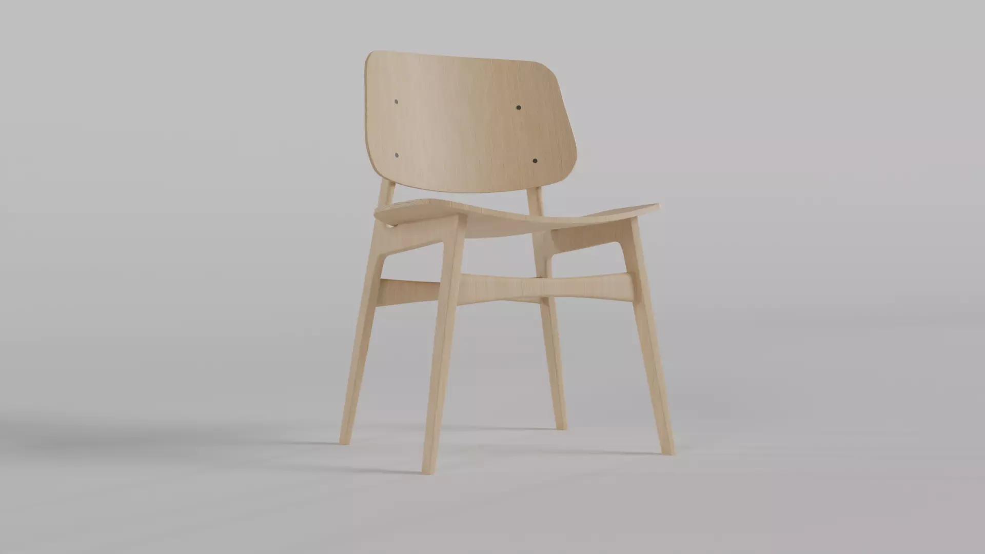 chair made of wood Free 3D model_0