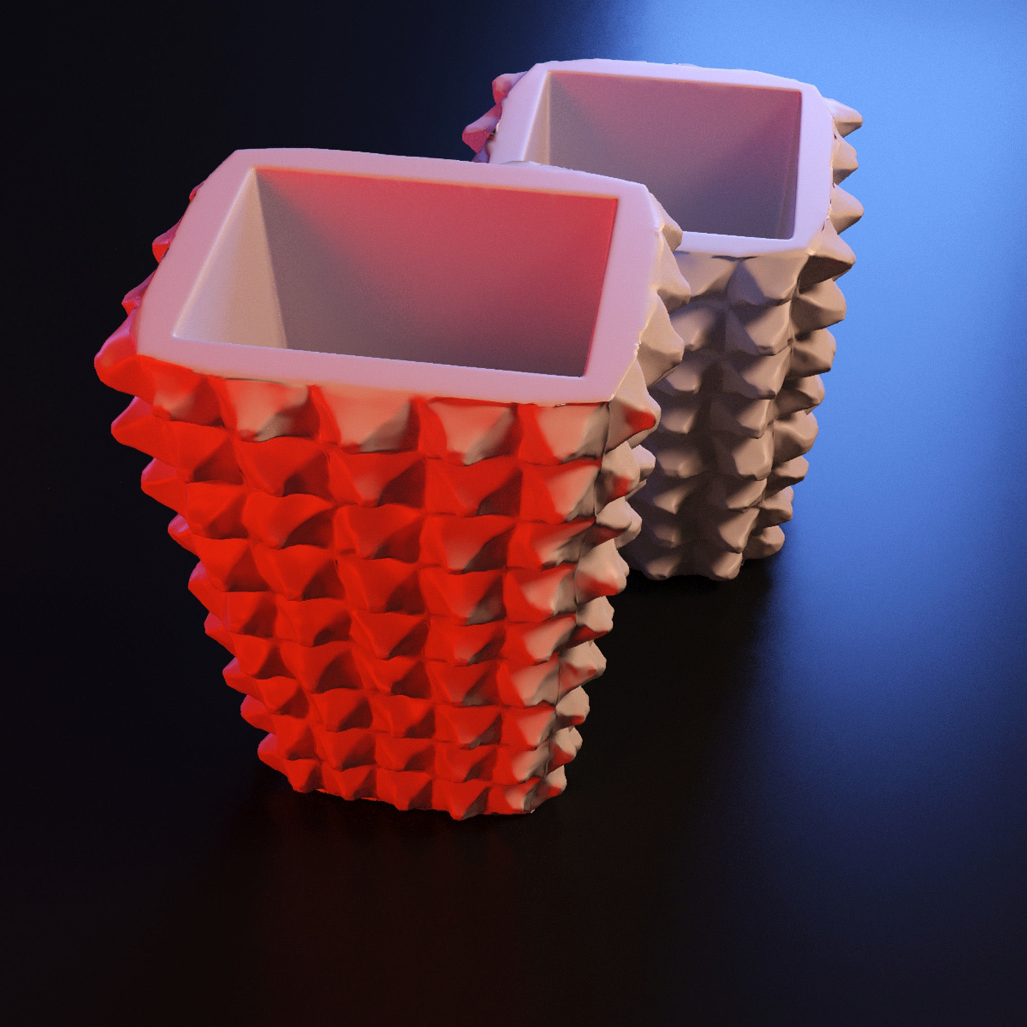 Vase cubic 3D print model_3