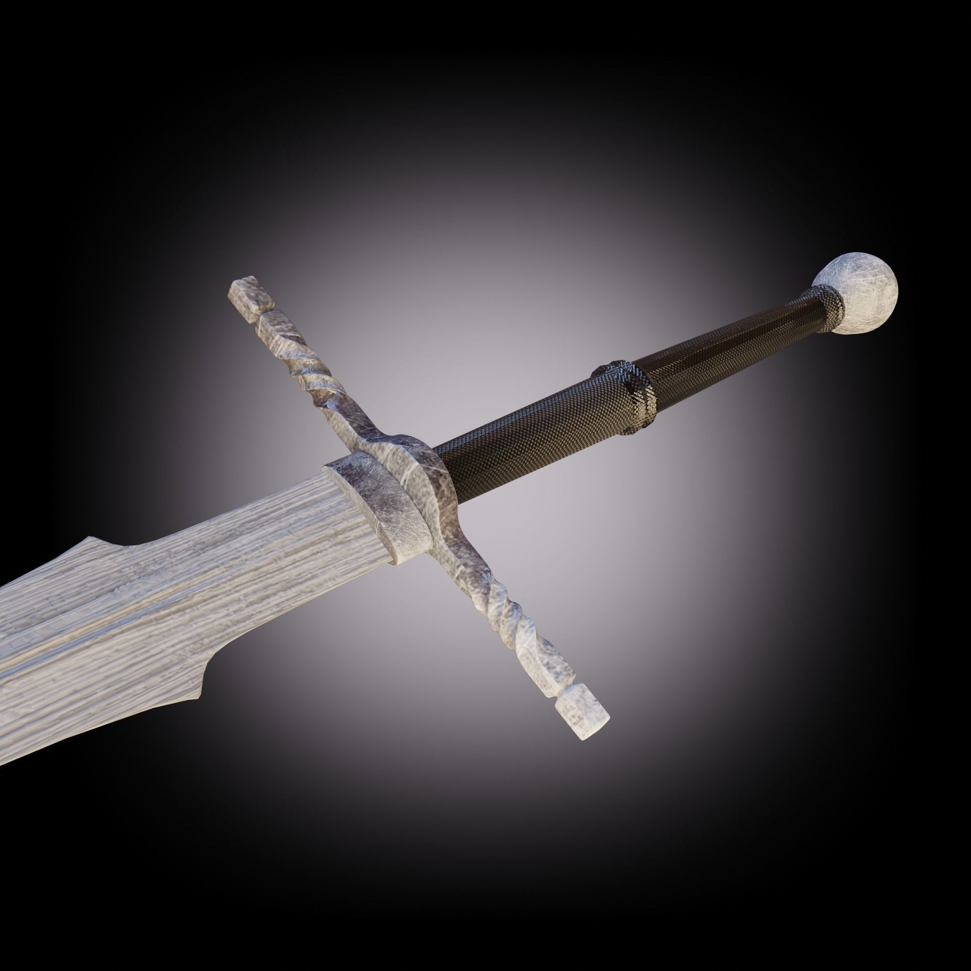 Two-handed sword PBR low-poly game ready Low-poly 3D model_3