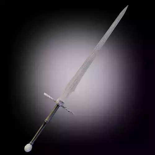 Two-handed sword PBR low-poly game ready